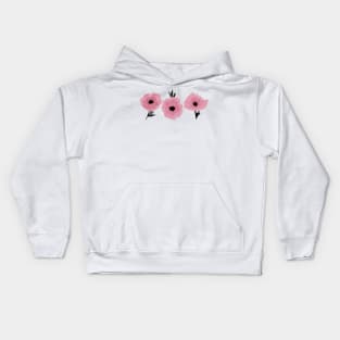 Mauve Abstract Poppies in a Row Kids Hoodie